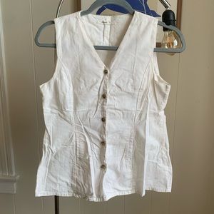 White cotton waistcoat vest